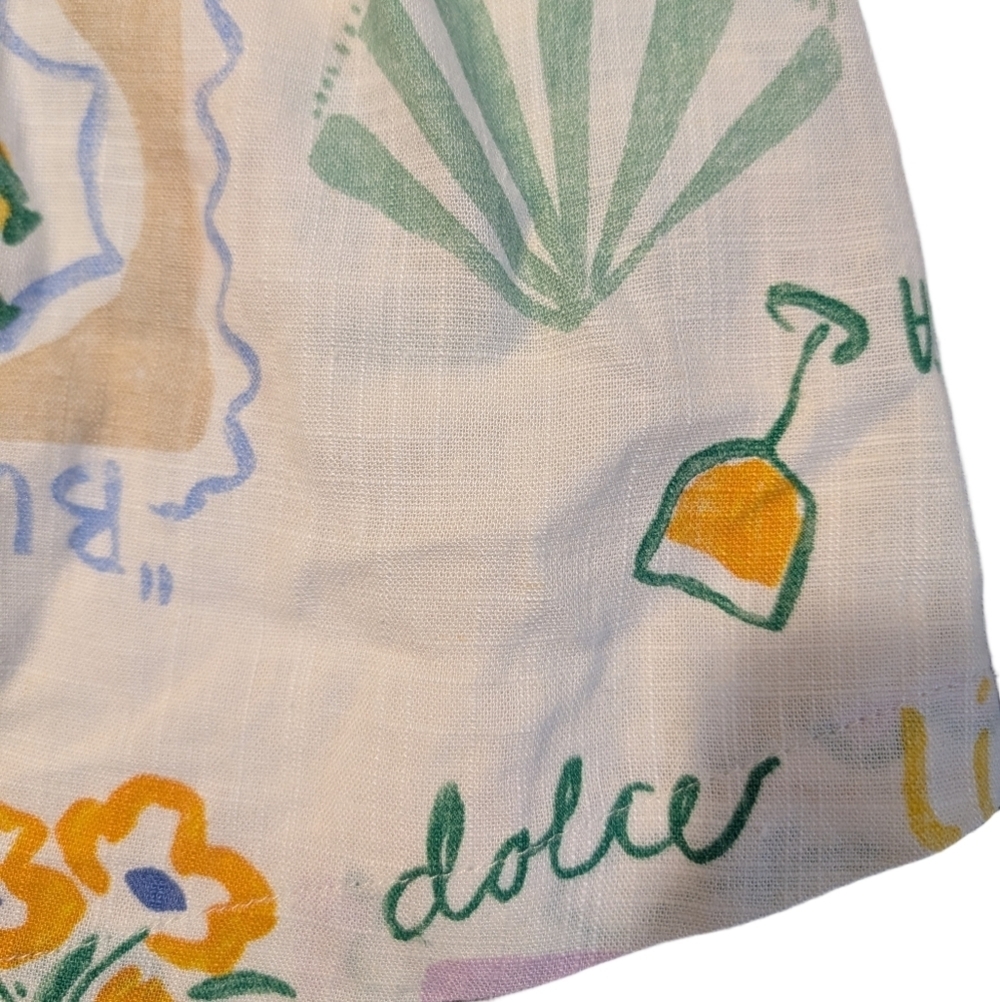 Paperheart Linen Set - La Dolce Vita Lemone print, top M shorts L - Picture 8 of 12